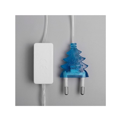 Гирлянда «Нить» 2 м с насадками «Снежинка матовая», IP20, прозрачная нить, 36 LED, свечение синее, 220 В