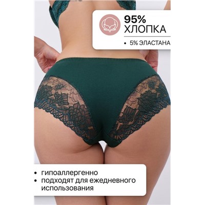 Набор трусов 802 OIRO кружевные хлопковые 3 шт. (Синий, бордо)