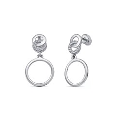 Серьги из серебра куб.циркон., В10-1161