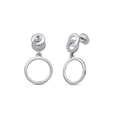 Серьги из серебра куб.циркон., В10-1161