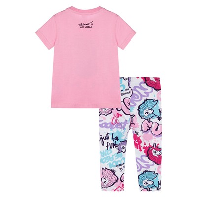 Комплект детский трикотажный для девочек: фуфайка (футболка), брюки (легинсы)