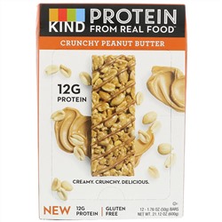 KIND Bars, Протеиновые батончики, хрустящие батончкики с арахисовым маслом, 12 батончиков 1,76 унц. (50 г) каждая
