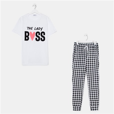 Пижама женская (футболка, брюки) KAFTAN Boss, размер 40-42