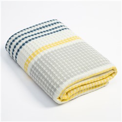 Полотенце банное вафельное «Этель» Waffle, 70×140 см, 100% хлопок, 280 г/м², жёлто-синее