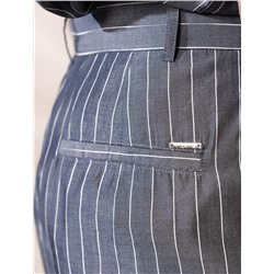 Брюки палаццо в полоску из легкого хлопкового поплина