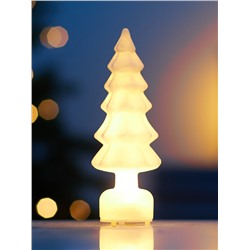 Фигура светодиодная «Ёлочка бархатная белая», 1 LED, 15×6 см, от батареек 3xAG13, свечение тёплое белое