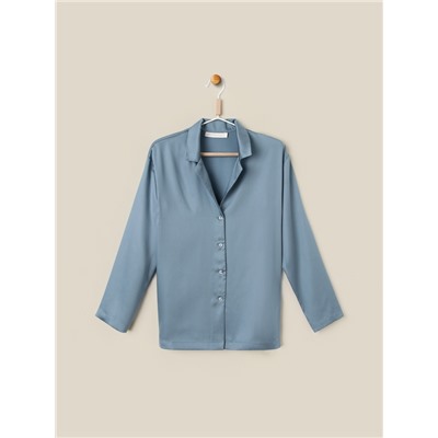 Пижама женская (рубашка, брюки) SL HOME Tensel Home, размер 40-42, голубая