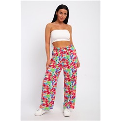 брюки 74365 (Цветы на белом)