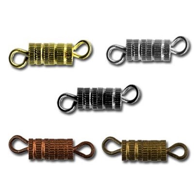 Замок для бус "винт" DV-01/5 15 х 3.5 мм 5 шт №01 под золото Zlatka