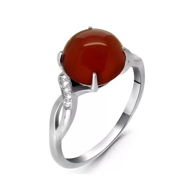 Кольцо из серебра сердолик, МЦВ57