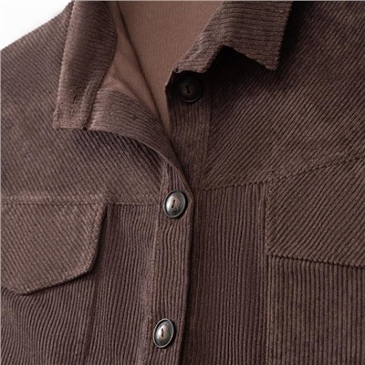 Рубашка женская MINAKU: Casual Collection, размер 48, шоколадный