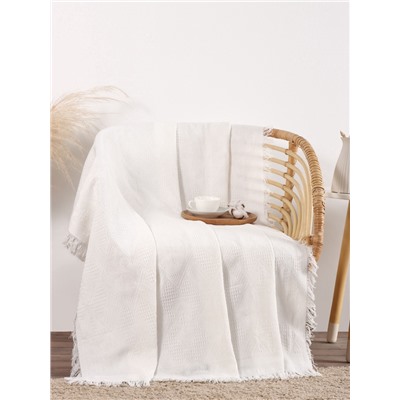 Плед «Этель. Мозаика», 130×180 см, 80% хлопок, 20% п/э, молочный