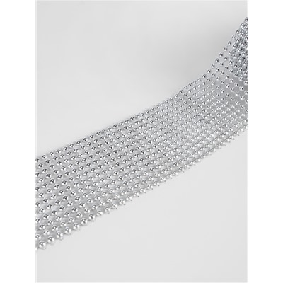 Лента с имитацией выпуклых страз, 5.75 см, 9±1 м, цвет серебряный