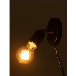 Спот «Дарни» с проводом и выключателем Е27 40 Вт чёрный 10×10×10-160 см