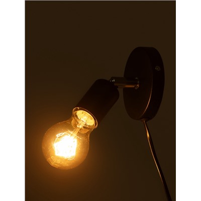Спот «Дарни» с проводом и выключателем Е27 40 Вт чёрный 10×10×10-160 см