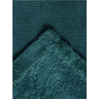 Плед «Этель», 150×200 см, корал-флис, изумрудный