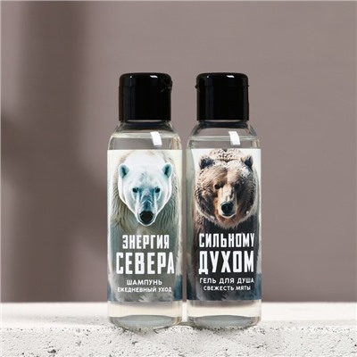 Подарочный набор новогодний «Сильному духом»: гель для душа и шампунь для волос, 2×100 мл, Чистое счастье