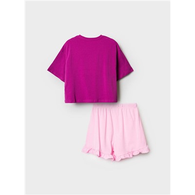 Комплект трикотажный для девочек: фуфайка (футболка), шорты