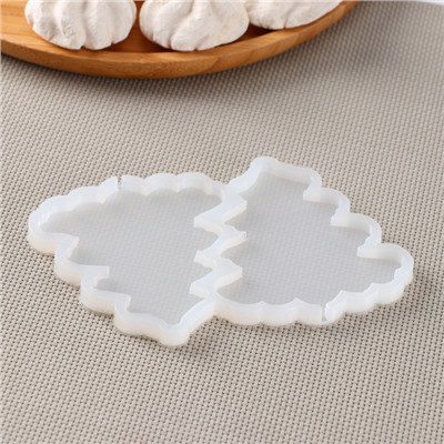 Форма леденцов «Ёлка», силикон, 2 ячейки, 12×9×0.8 см, h=8 см, прозрачная