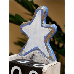 Календарь настольный «Морская звезда», 10.5×5.5×18 см, дерево, золотисто-синий