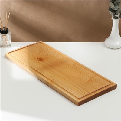 Доска разделочная деревянная с кровостоком Adelica, 50×20×2 см, покрыта маслом, цельная берёза