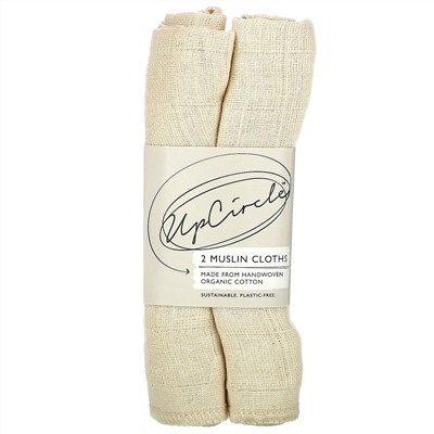 UpCircle, Organic Muslin Cloths, 2 Pieces