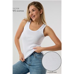 Майка базовая в рубчик белая