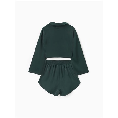 Пижама женская (рубашка, шорты) женская MINAKU: Home collection, изумруд, размер 42