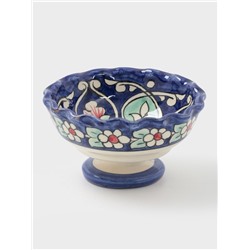 Конфетница узбекская Риштанская Керамика «Цветы», 13 см, синяя