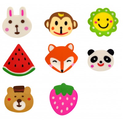 Ластик фигурный термопласт. резина 25х25х12 мм ассорти 250053 ЛТБКР-8 Creativiki