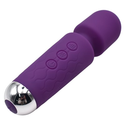 Фиолетовый перезаряжаемый мини-wand вибратор - 16 см.