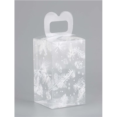 Коробка подарочная новогодняя складная ПВХ «Метель» 12×7×7 см