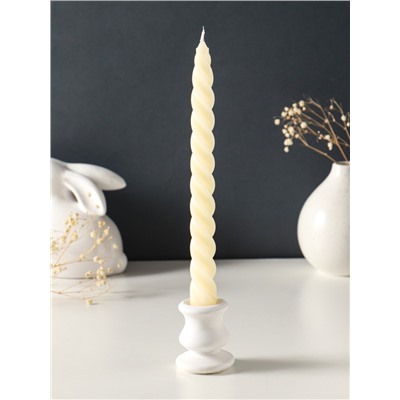 Набор свечей витых, 2.3×24.5 см, 5 ч, 50 г, 4 шт., слоновая кость