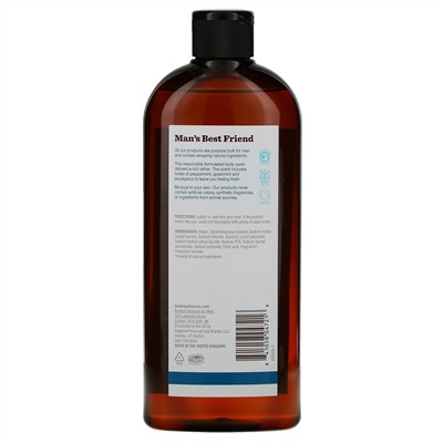 Bulldog Skincare For Men, Body Wash, Peppermint & Eucalyptus, 16.9 fl oz (500 ml)