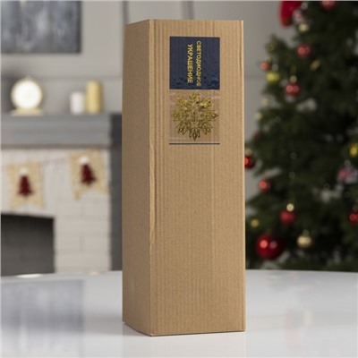 Светодиодная фигура «Золотистая ёлка» 9×29×9 см, стекло, батарейки АААх3 (не в комплекте), свечение тёплое белое