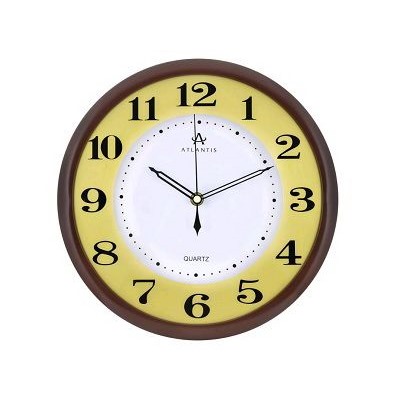 Часы настенные 270x270x30мм Atlantis D764A brown