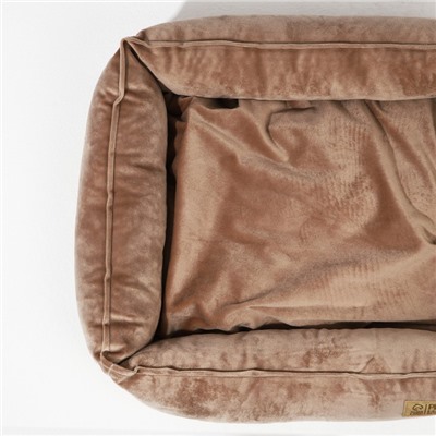 Лежанка для кошек и собак велюровая Pet Lab, 45×40×15 см, бежевая