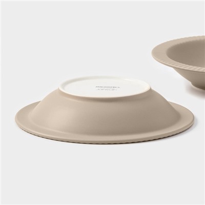 Тарелки Magistro Jarwah Lausanne, 550 мл, 21.3×4 см, глубокие, набор 2 шт., фарфор, бежевые