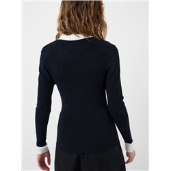 Джемпер трикотажный с воротником поло для женщин