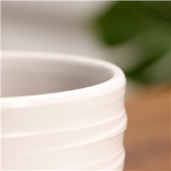 Горшок для цветов «Нежность», 500 мл, d=13 см, h=10 см, керамика, с поддоном, белый