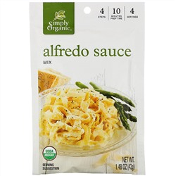 Simply Organic, Набор специй для соуса Альфредо, 12 пакетиков, 42 г каждый