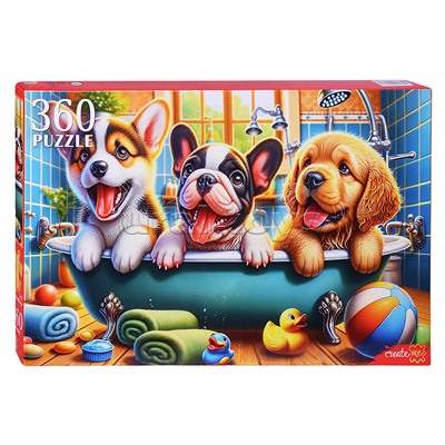 Пазлы 360 "Щенки в ванной"
