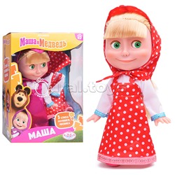 Кукла Маша и Медведь маша 25см, озвуч, платье в горошек, кор