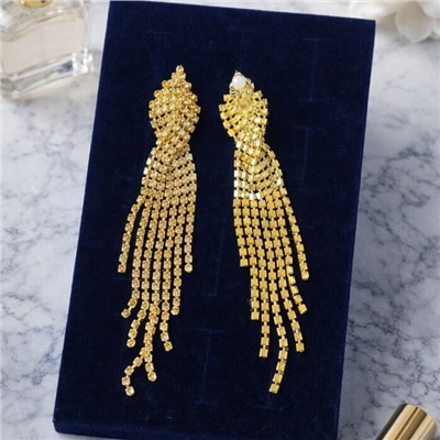 Клипсы женские без прокола "Вечерние", цвет: шампань, арт.012.085