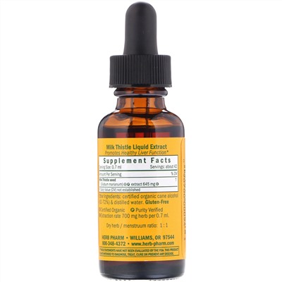 Herb Pharm, Расторопша пятнистая, 1 жидкая унция (30 мл)