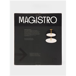 Этажёрка для фруктов и десертов Magistro Marble, 2 яруса, d=25/20×26.5 см, мрамор, белая