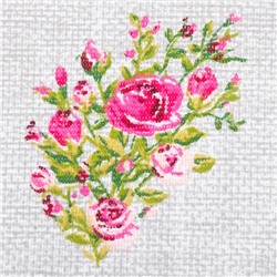 Набор кухонных полотенец Доляна Roses on linen 35×60 см - 3 шт., 100% хлопок, рогожка 164 г/м²