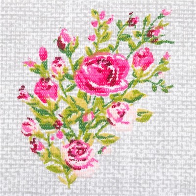 Набор кухонных полотенец Доляна Roses on linen 35×60 см - 3 шт., 100% хлопок, рогожка 164 г/м²