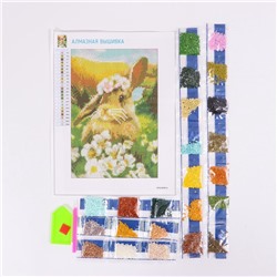 Алмазная мозаика с полным заполнением на холсте «Зайка», 20×30 см