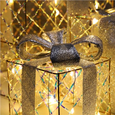 УЦЕНКА Фигура световая «Подарки», 20×15×10 см, 35LED, ААх2 (не в компл.), Т/БЕЛЫЙ